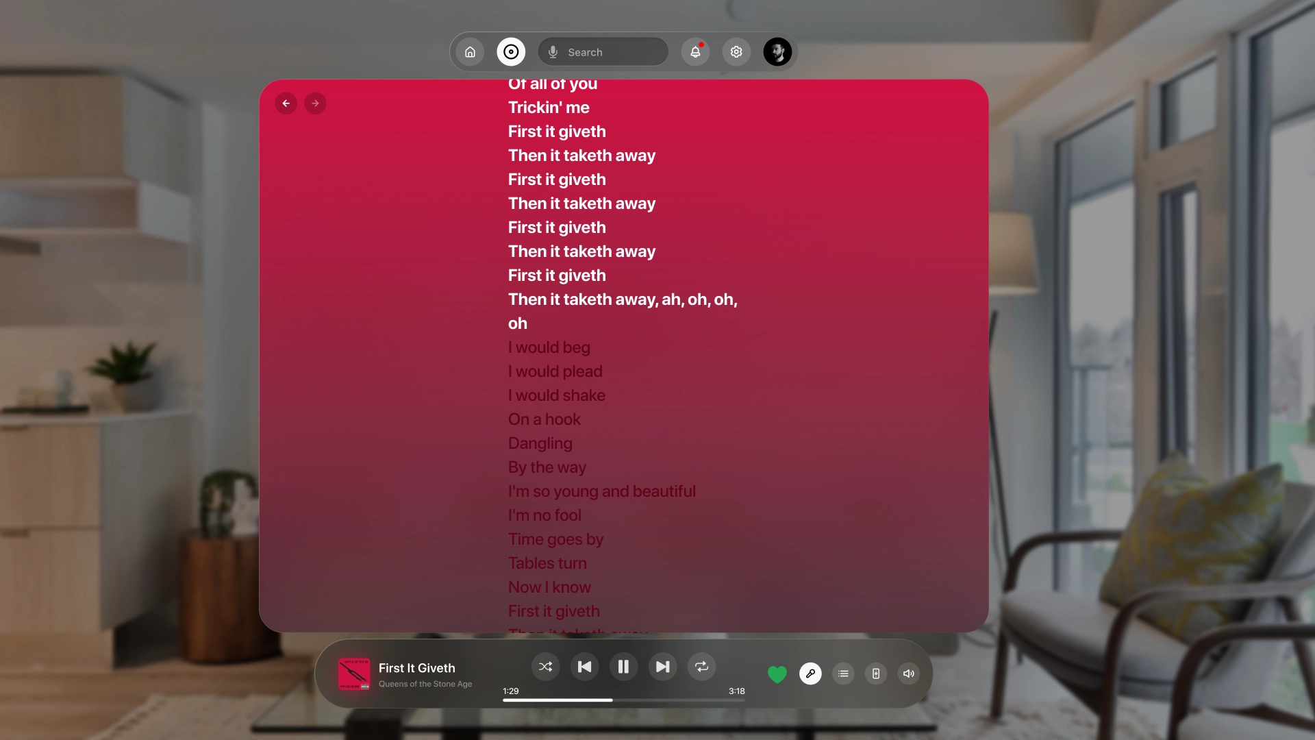 Spotify VisionOS